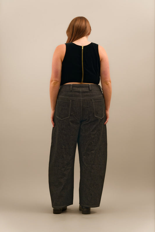 Black Velvet Crop Top