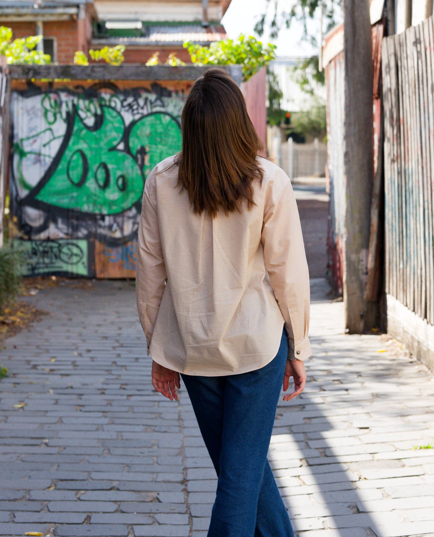 Champagne Long Sleeved Button Down