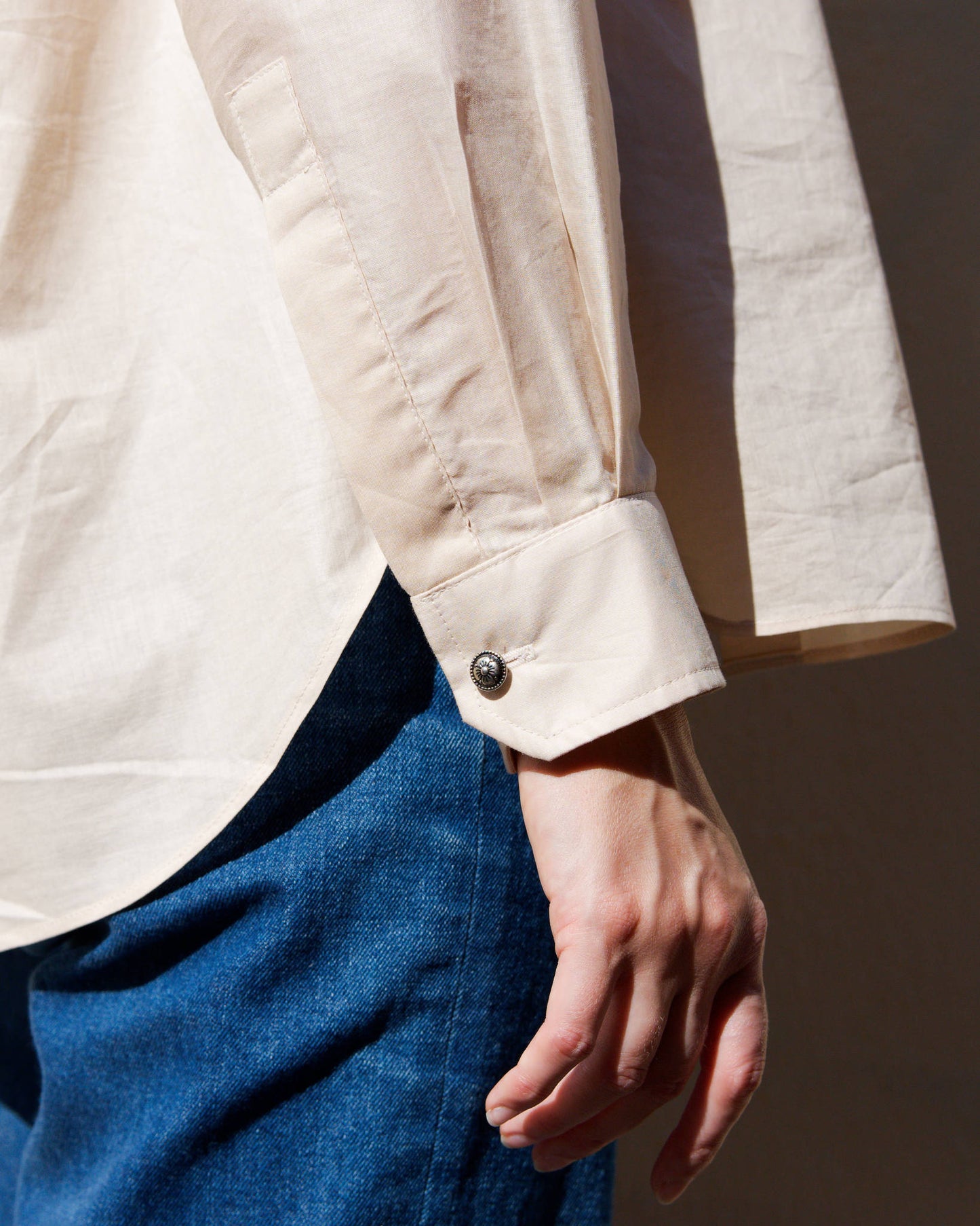 Champagne Long Sleeved Button Down