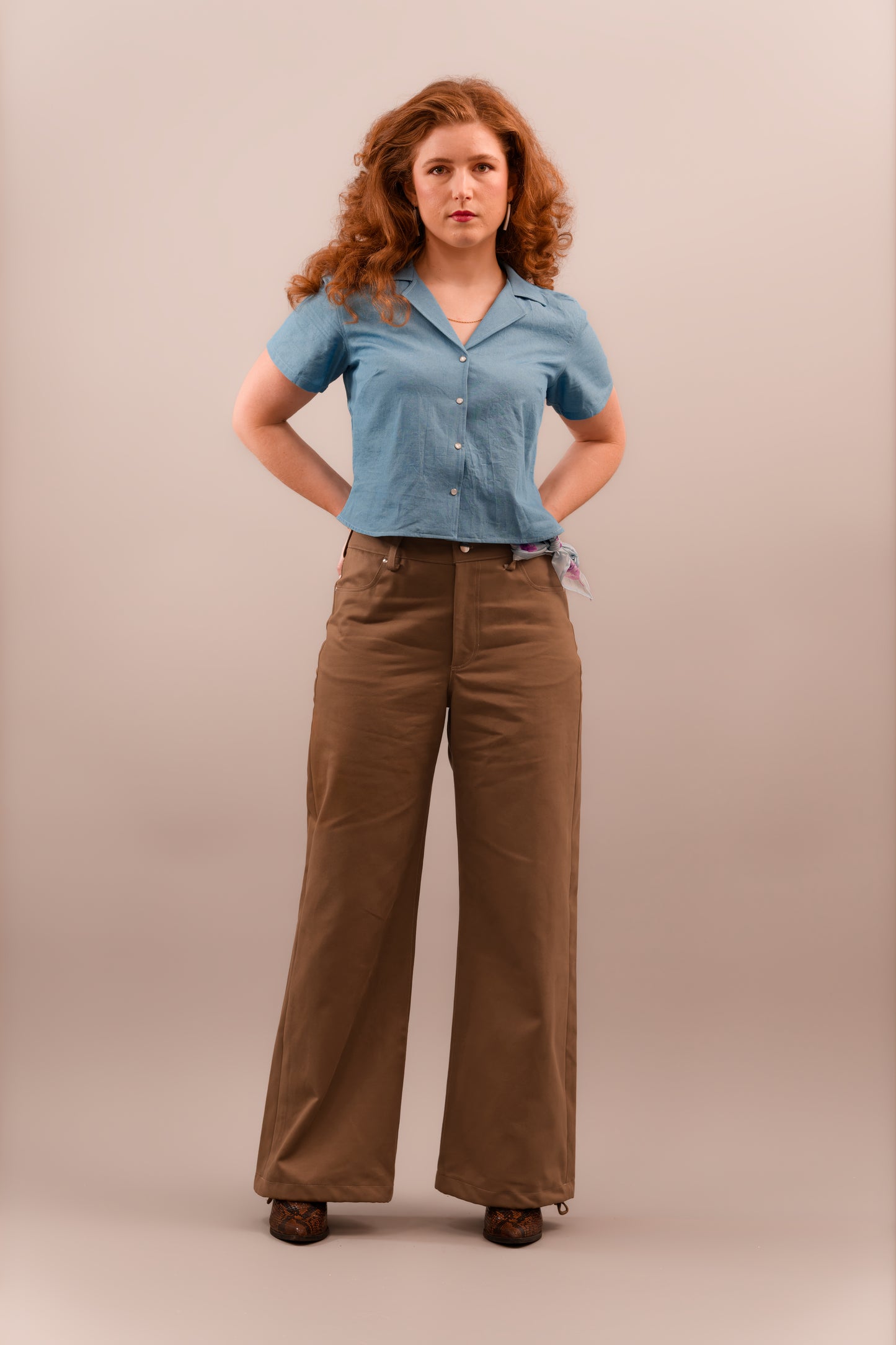 Khaki Wide Leg Jeans