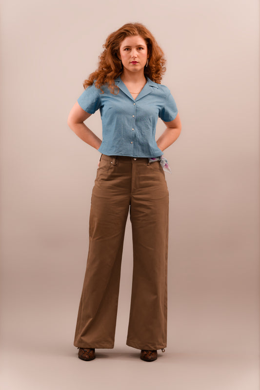 Khaki Wide Leg Jeans