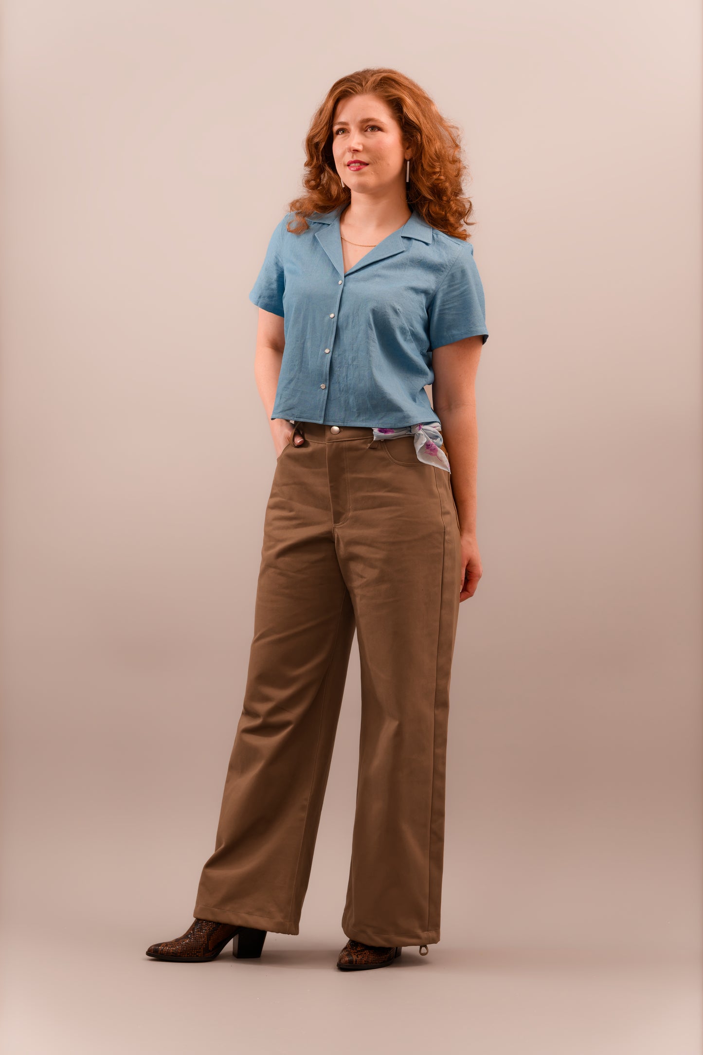 Khaki Wide Leg Jeans