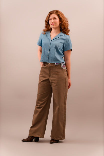 Khaki Wide Leg Jeans