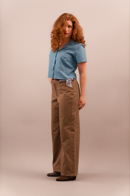 Khaki Wide Leg Jeans