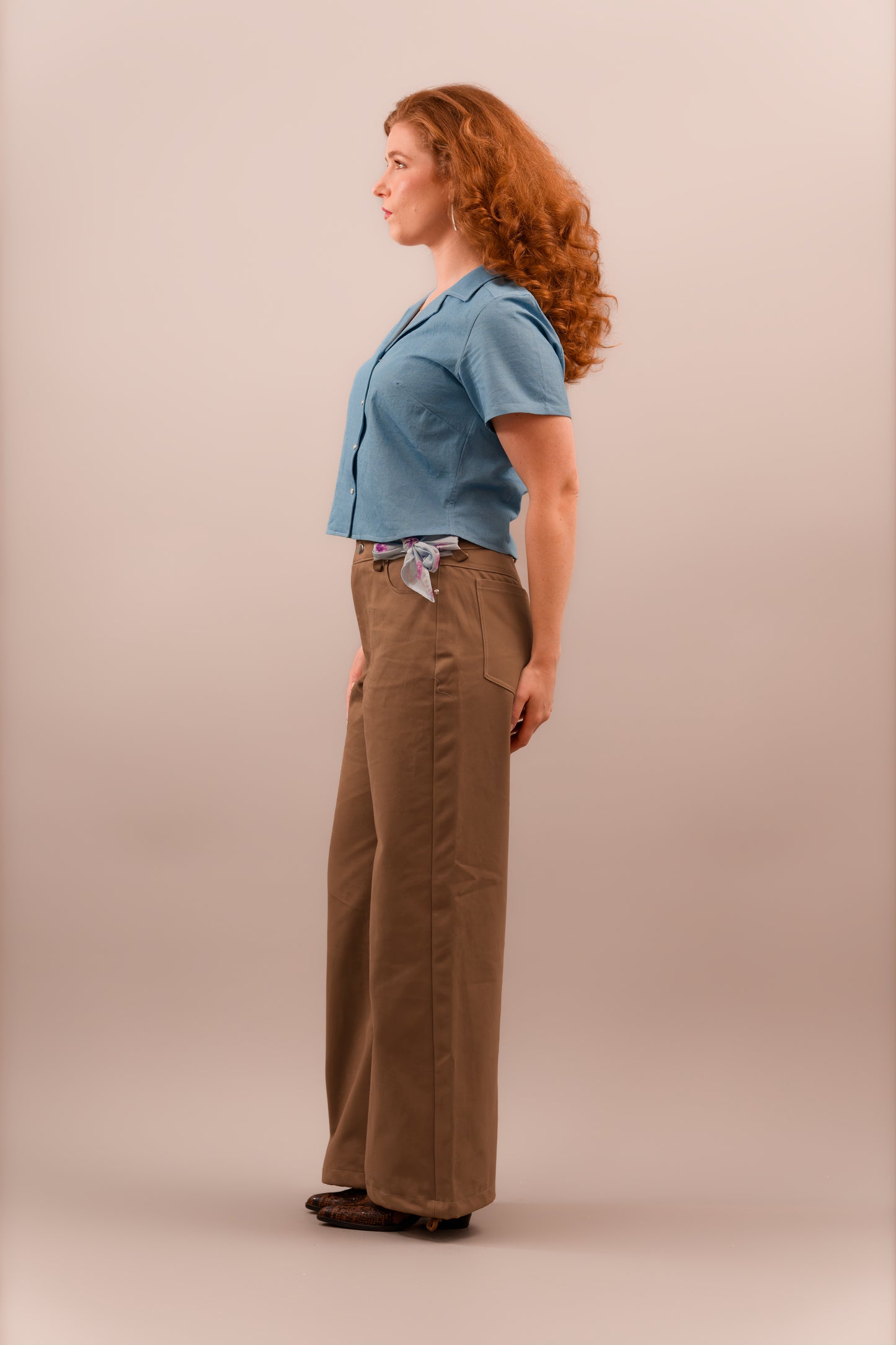 Chambray Short Sleeve Blouse