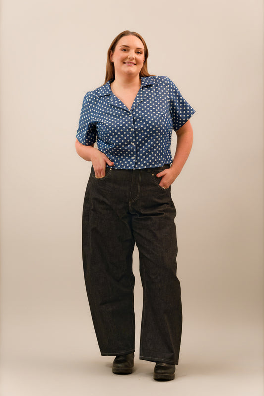 Polka Dot Short Sleeve Blouse