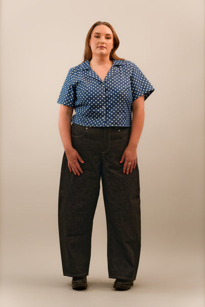 Polka Dot Short Sleeve Blouse