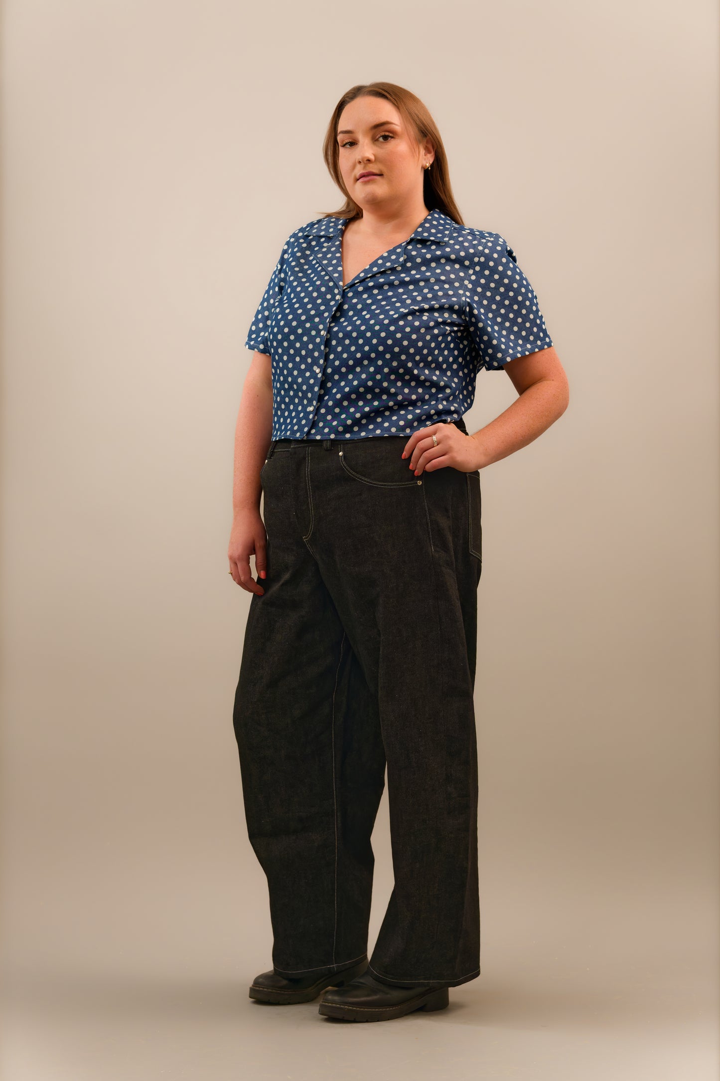 Polka Dot Short Sleeve Blouse