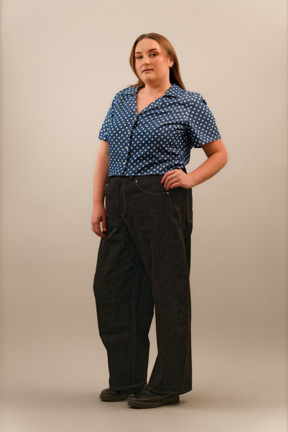 Polka Dot Short Sleeve Blouse