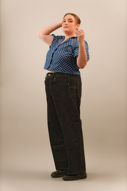 Polka Dot Short Sleeve Blouse