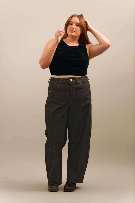 Black Velvet Crop Top