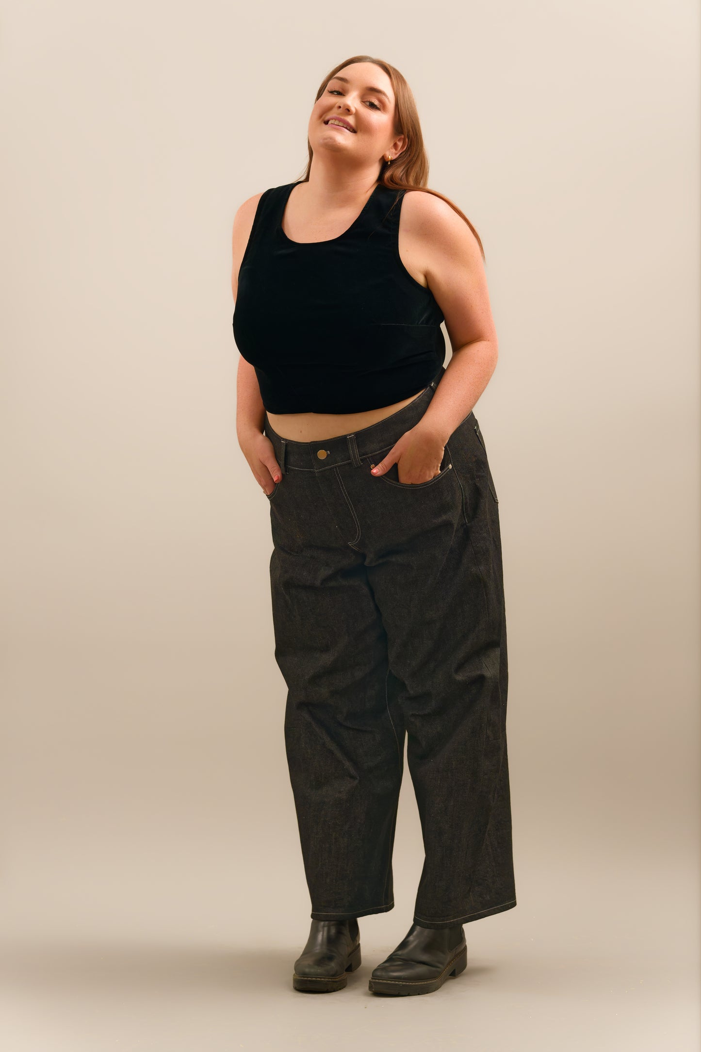 Black Velvet Crop Top