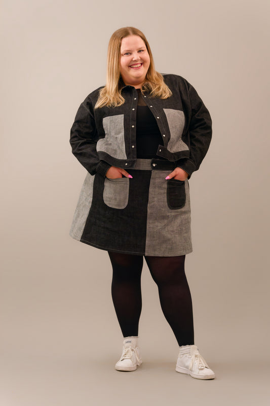 "Raven" Two-Tone Skirt