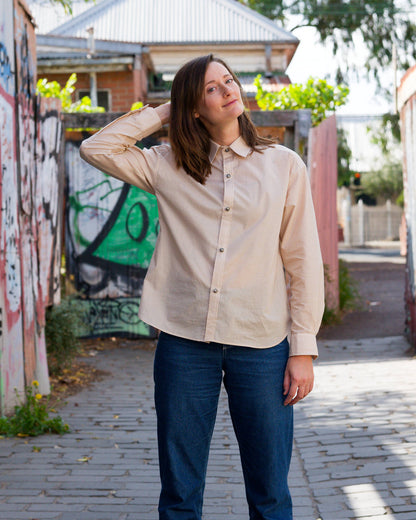 Champagne Long Sleeved Button Down